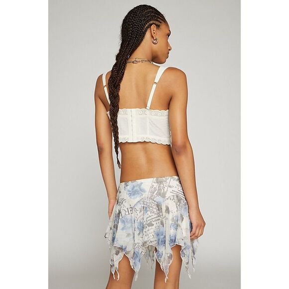 NWT Kimchi & Blue from Urban Outfitters, Ivy Mesh Mini Skirt in Cream - Picture 5 of 5